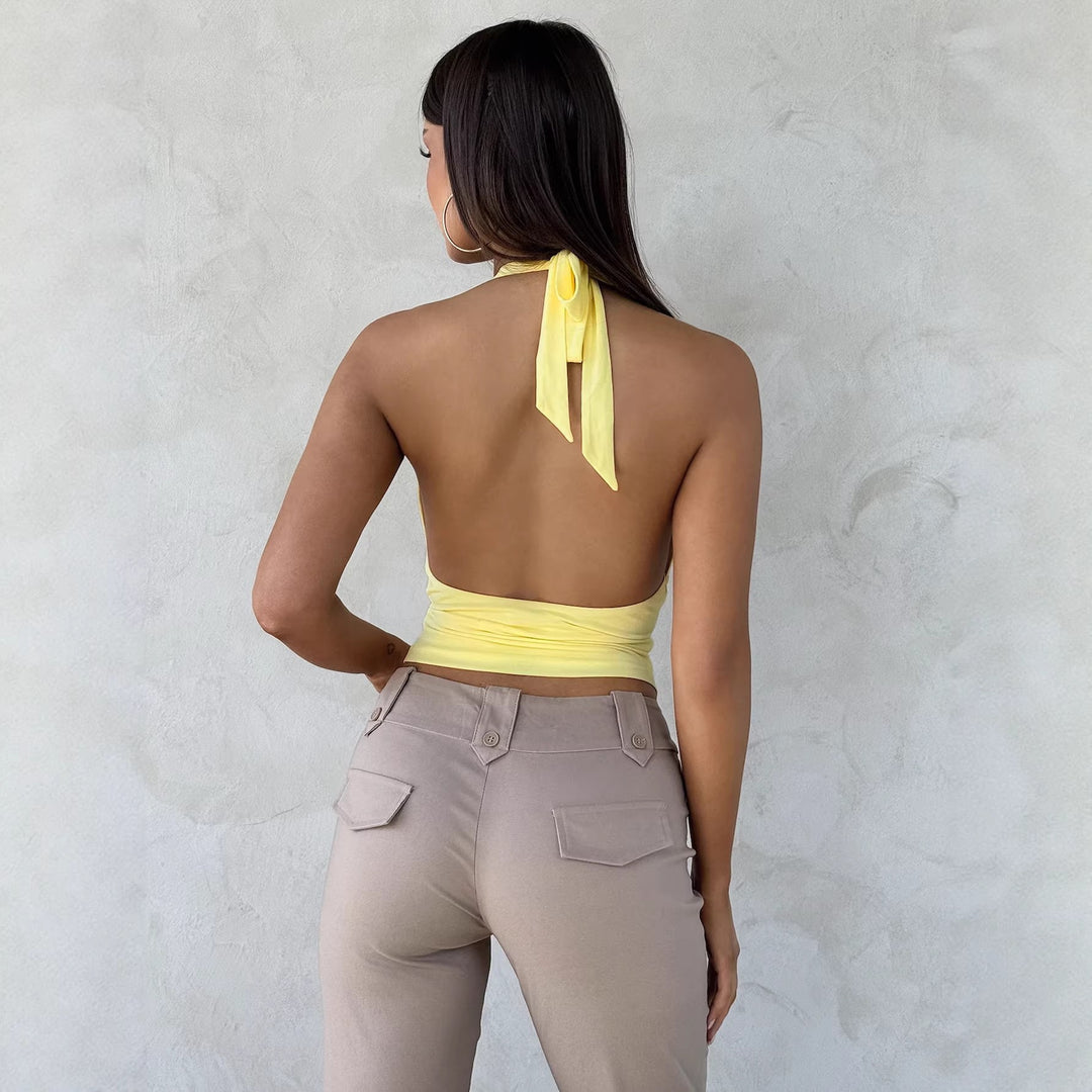 Damen Crop-Top mit raffiniertem Knotendetail R&B