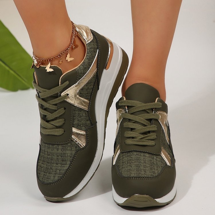 Damen Sportliche Sneakers mit schimmerndem Akzent R&B