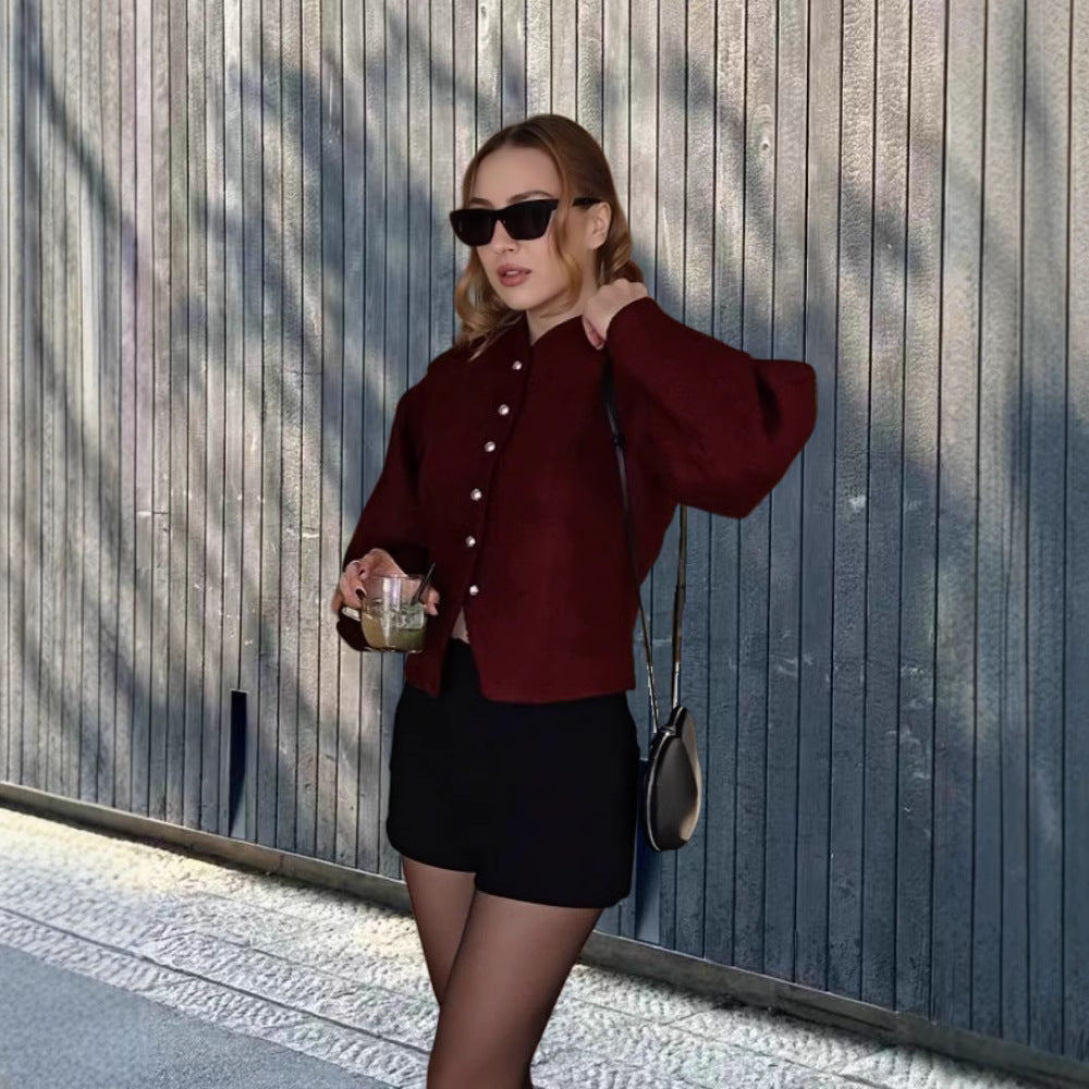 Damen Chice Überwurfjacke mit strukturiertem Design und eleganten Knöpfen R&B