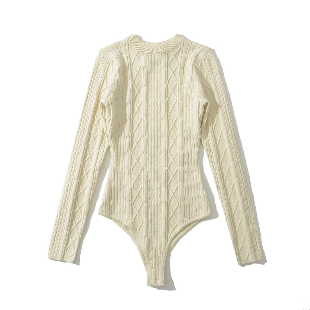 Damen Langarm Bodysuit mit strukturiertem Design R&B