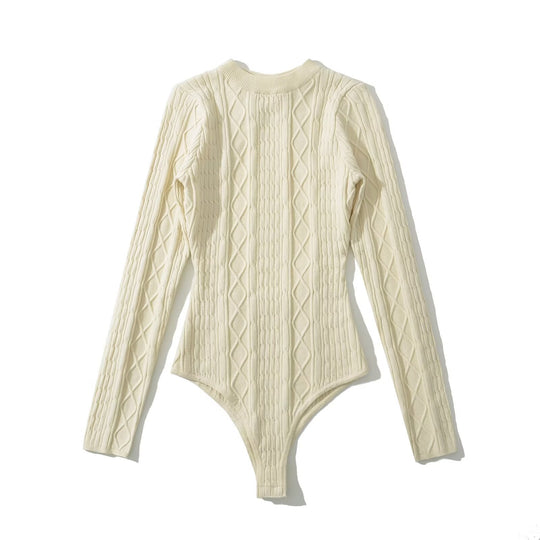 Damen Langarm Bodysuit mit strukturiertem Design R&B