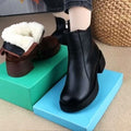 Damen Komfortable Stiefeletten mit warmem Innenfutter und rutschfestem Absatz R&B