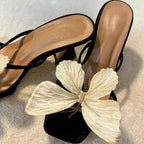 Damen Slingback Sandalen mit kunstvollen Schmetterlings-Applikationen R&B