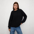 Damen lockerer Strickpullover mit weitem Schnitt R&B
