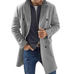 Herren eleganter Doppeltailleur-Mantel mit stylischen Knopfdetails