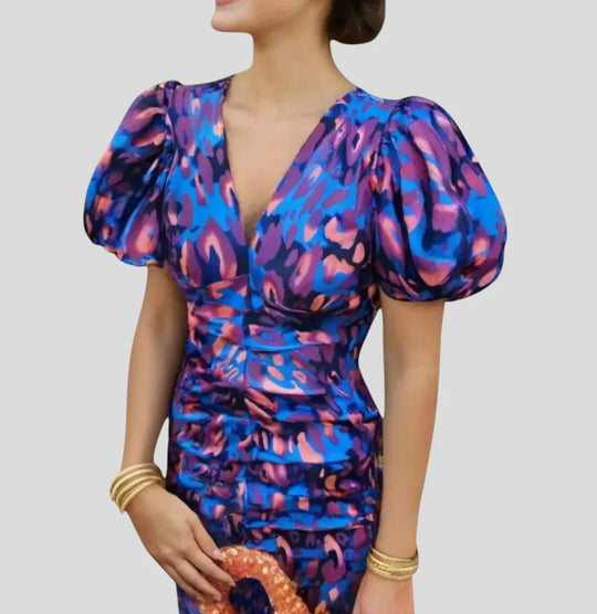 Damen Elegantes Kleid mit Volants und Spitzenelementen R&B