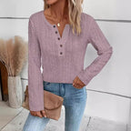 Damen Strukturierter Pullover mit Knopfdetails R&B