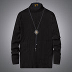 Herren Rollkragenpullover mit strukturiertem Zopfmuster R&B
