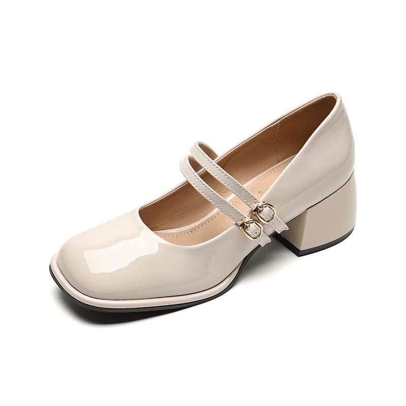 Damen Plateau-Pumps mit dekorativem Doppelriemen R&B