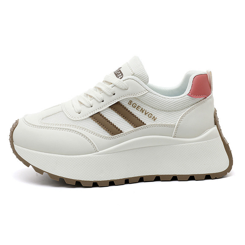 Damen modische Plateau-Sneaker mit atmungsaktivem Mesh und robuster Laufsohle R&B