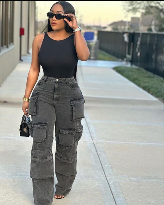 Damen Cargo-Hose mit praktischen Seitentaschen und lässigem Schnitt R&B