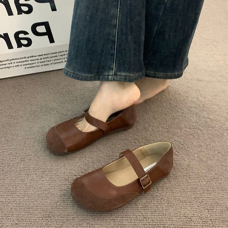 Damen komfortable Ballerinas mit modischem Riemchen und weichem Innenfutter R&B