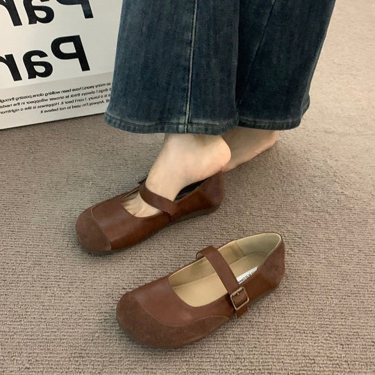 Damen komfortable Ballerinas mit modischem Riemchen und weichem Innenfutter R&B