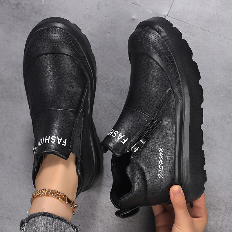 Damen nan Plateau-Sneaker mit seitlichem Reißverschluss, gepolstertem Komfortfußbett und profiliertem Laufprofil R&B