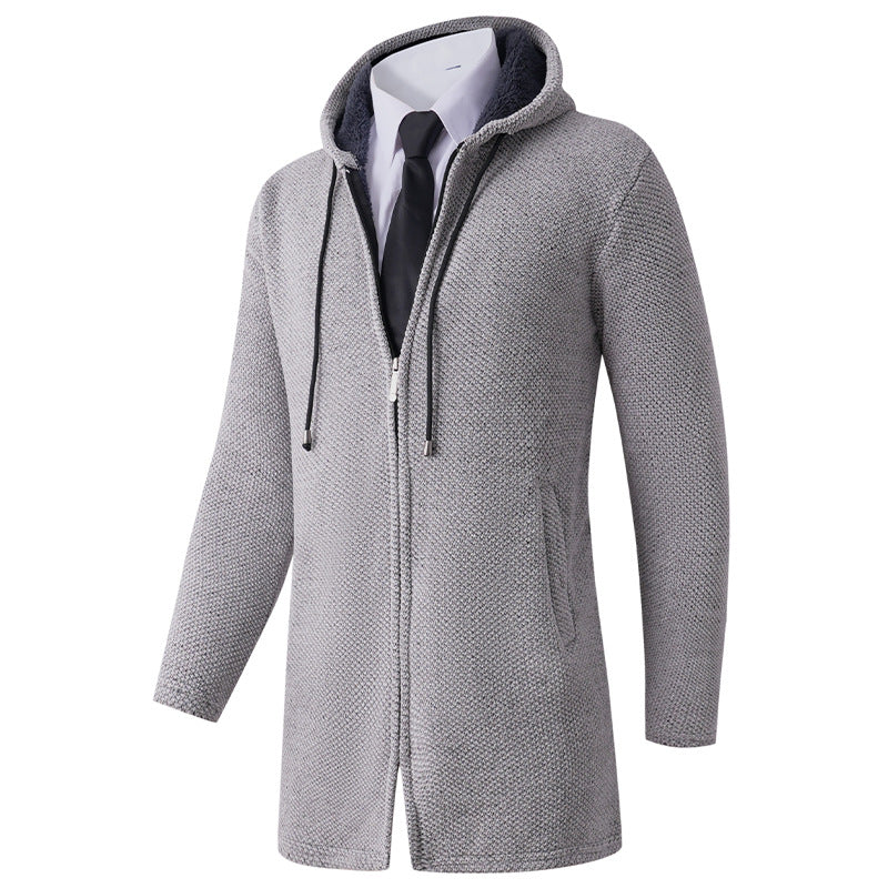 Herren lässiger Hoodie-Jacke mit außenliegendem Reißverschluss und praktischer Kapuze R&B