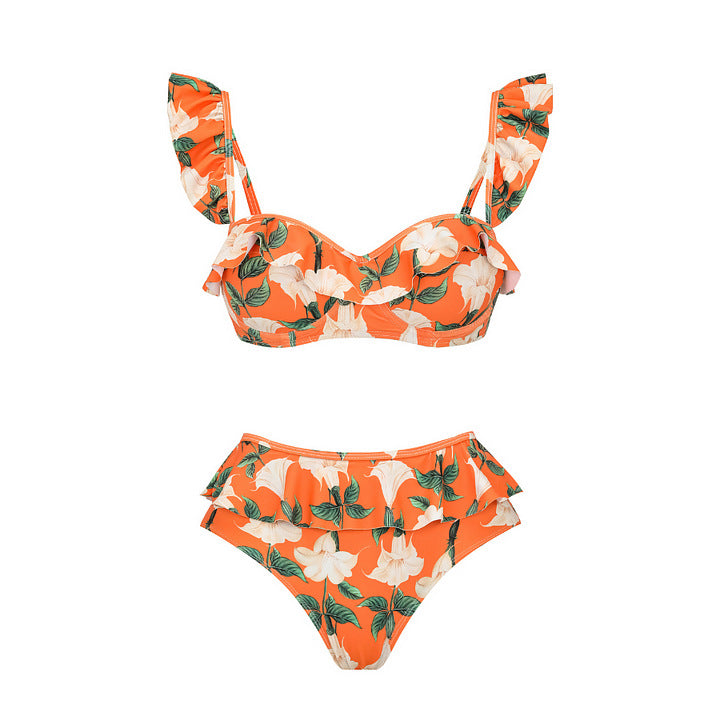 Damen Bikiniset mit voluminösen Rüschendetails R&B