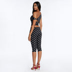 Damen sexy Polka-Dot Oberteil und Leggings Set R&B