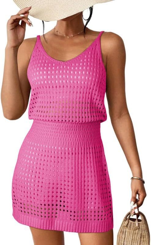 Damen luftiges Häkelkleid im Layering-Stil R&B