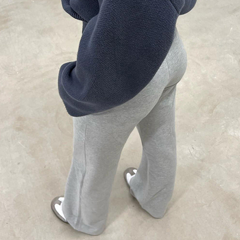 Damen Flared Sweatpants mit elastischem Bund und verstellbarem Kordelzug R&B