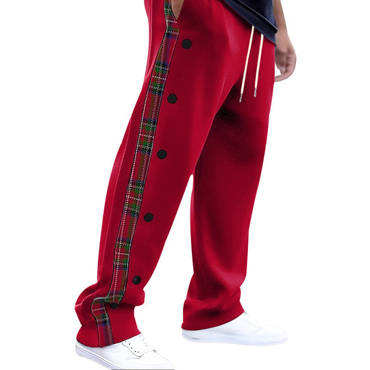 Herren Sportliche Freizeithose mit Knopfleisten und Karomuster R&B