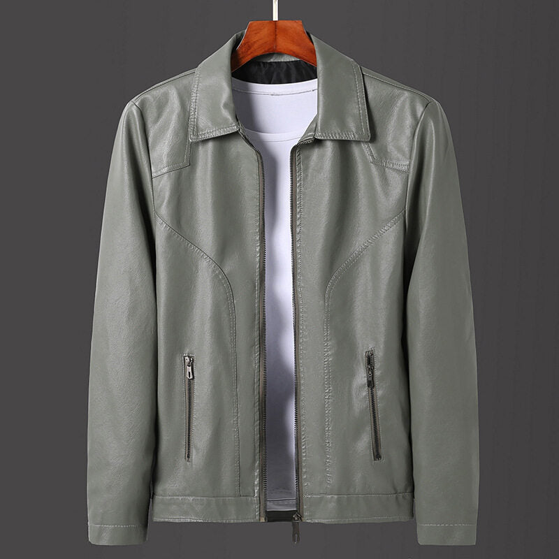 Herren lässige Kunstlederjacke R&B