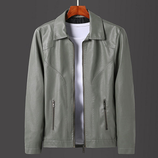 Herren lässige Kunstlederjacke R&B