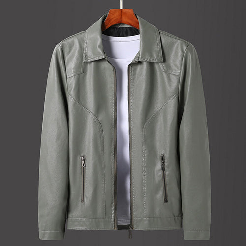 Herren lässige Kunstlederjacke R&B