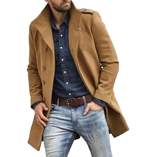 Herren klassischer Trenchcoat mit modernem Schnitt R&B