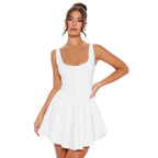 Damen Minikleid mit figurbetontem Oberteil und schwingendem Rock R&B