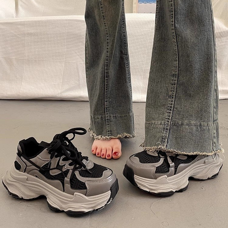 Damen Chunky Sneakers mit atmungsaktiven Mesh-Elementen und dämpfender Sohle R&B