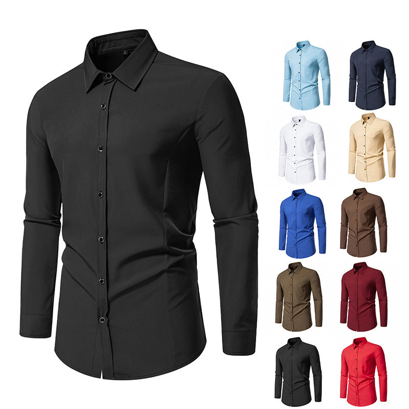 Herren modisches Langarmhemd mit elegantem Schnitt R&B