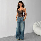 Damen Spitzen-Bodys mit Leopardenmuster