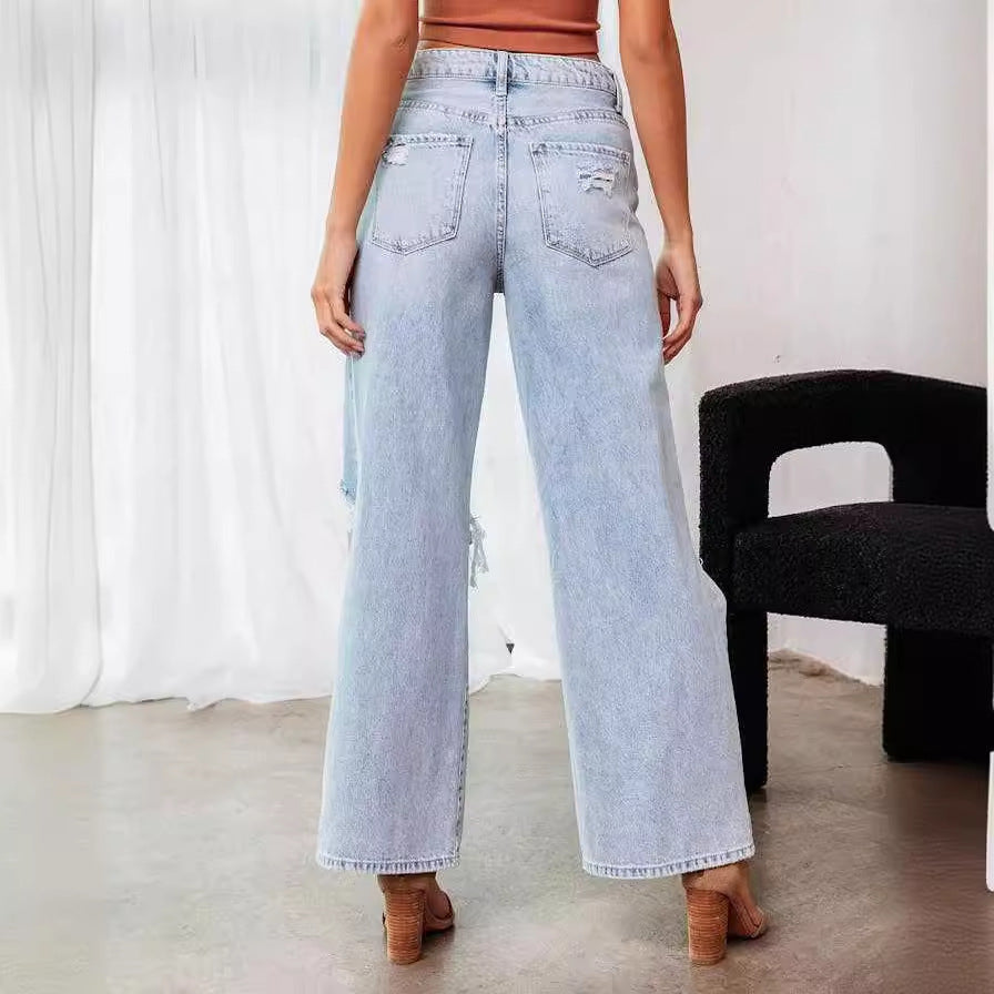 Damen Jeansjacke mit lässigem Schnitt und fransigem Saum R&B