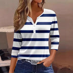 Damen Langarmshirt mit maritimem Streifenmuster R&B