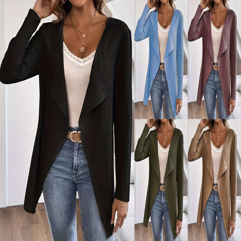Damen eleganter Cardigan mit asymmetrischem Schnitt und strukturierter Oberfläche R&B
