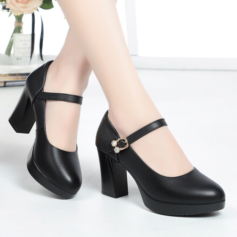 Damen Mary Jane Pumps mit Riemchen und elegantem Blockabsatz R&B