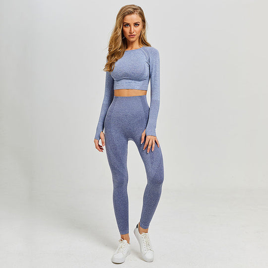 Damen Sport-Leggings mit verlängerter Passform und langem Arm-Top R&B