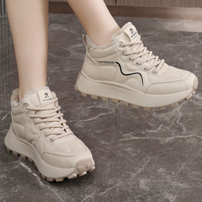 Damen Winterliche High-Top Sneakers mit Wärmeisolierung und rutschfester Sohle R&B