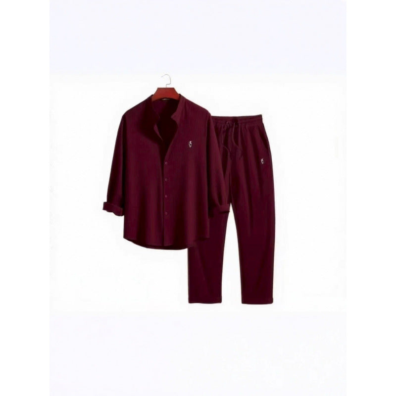 Damen Schlafanzugset mit elegantem Hemd und bequemen Hosen