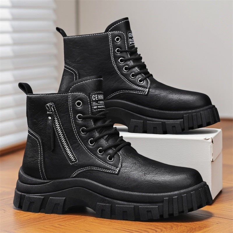 Damen Stiefeletten mit robustem Profil und seitlichem Reißverschluss