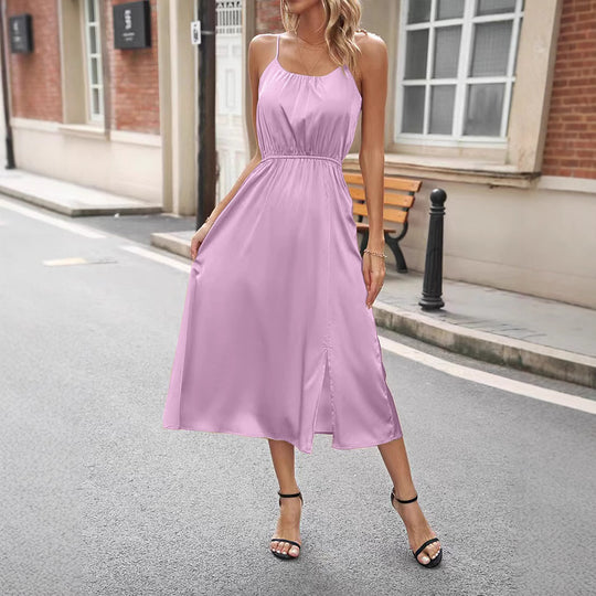 Damen Maxikleid mit luftiger Passform und eleganten Trägern R&B