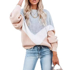 Damen Modischer Strickpullover mit innovativem Muster und weiten Ärmeln R&B