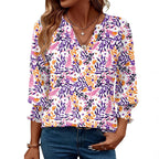 Damen modische Bluse mit verspieltem Paisleymuster und Rüschendetails R&B