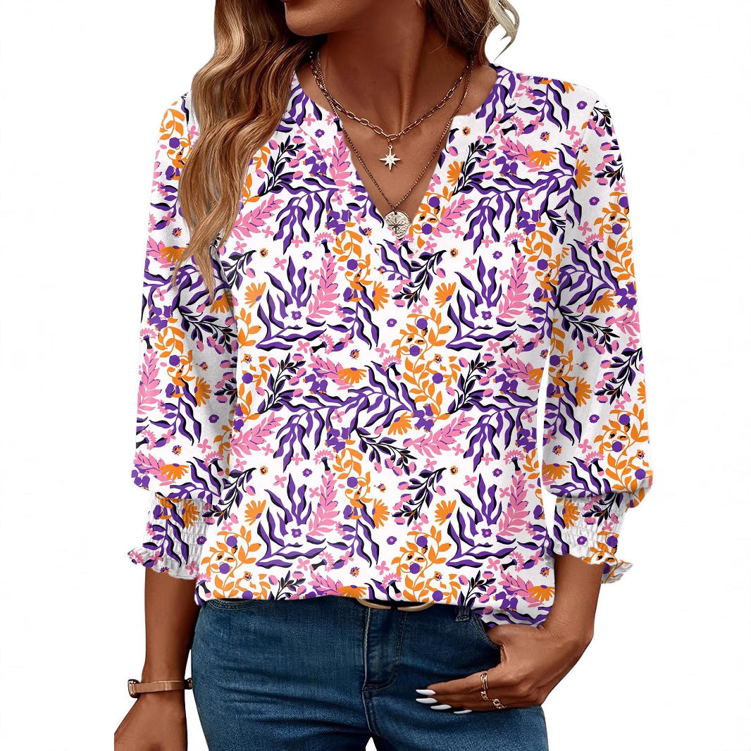 Damen modische Bluse mit verspieltem Paisleymuster und Rüschendetails R&B