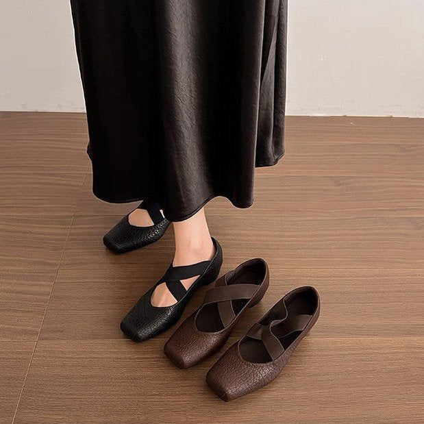 Damen Ballerina-Pumps mit elegantem Riemchen und komfortablem Absatz R&B