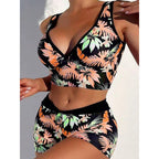 Damen Sport-Bikini-Set mit hoch geschnittenem Oberteil und bequemem Shorts R&B