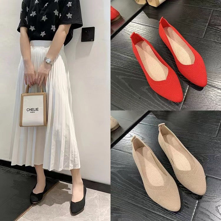 Damen elegante und atmungsaktive Ballerinas mit flexiblem Fußbett R&B