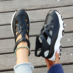 Damen Sneaker Sandalen mit komfortablem Riemendesign und atmungsaktiver Oberflächenstruktur R&B