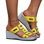 Damen Wedge-Sandalen mit modischem Riemendesign und funkelnden Akzenten R&B