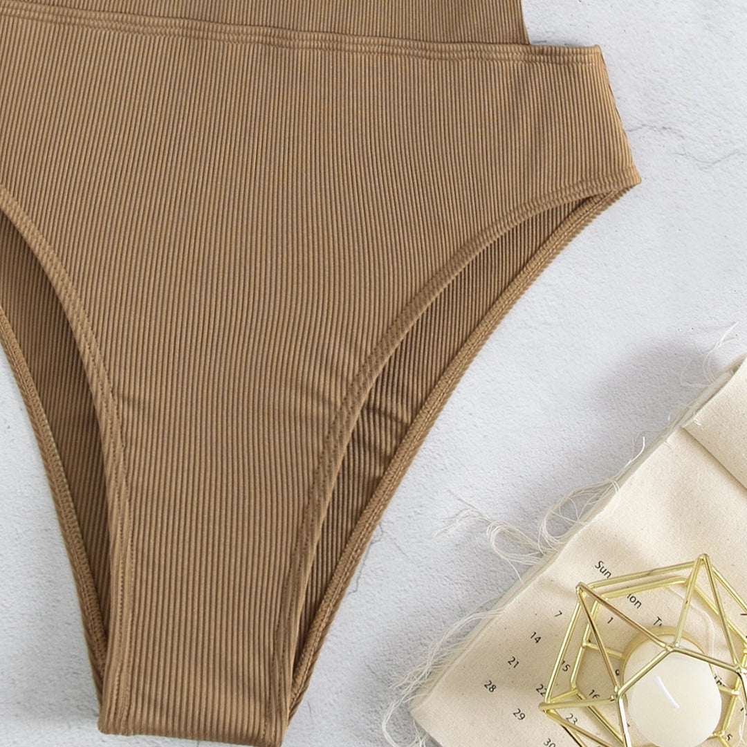 Damen Einteiler Badeanzug mit elegantem Schnitt und seitlichen Riemen R&B